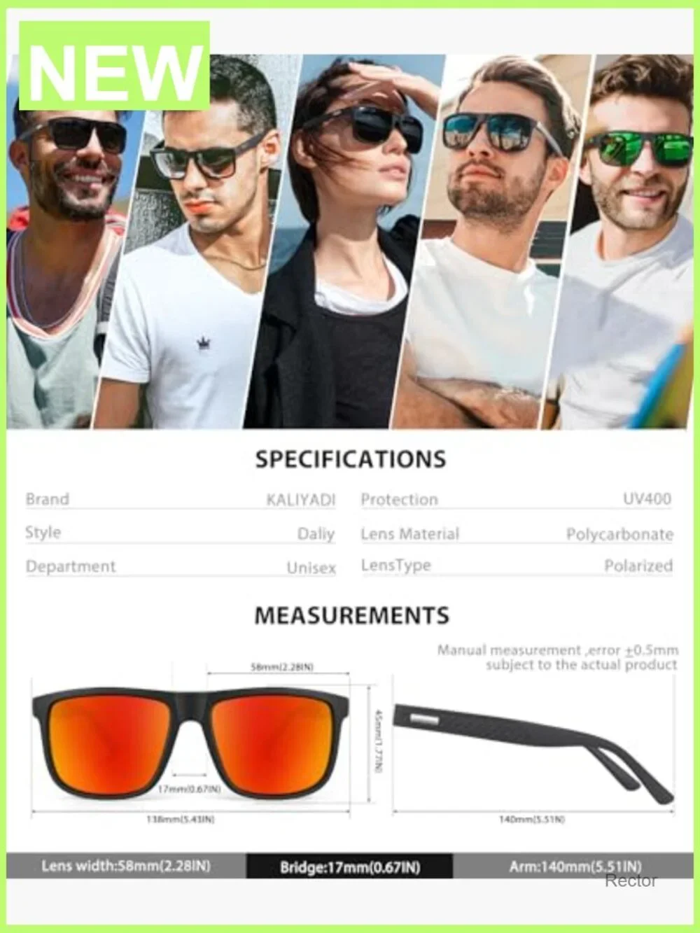 Classic Polarized Sunglasses with UV400 Protection for Driving Fishing Golf